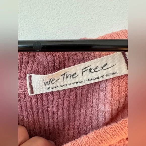 Free People Logan Long Sleeve Top in Pink and Cream - Picture 6 of 8